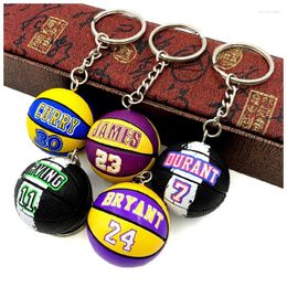 Keychains Basketball Fans Souvenirs Keychain PVC Match Ball Key Ring For Bag Sport Boy Friend Collectible Pendants Chian Gifts