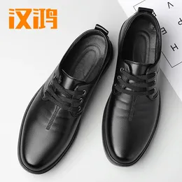 Casual Shoes Hanhong Men's 2024 Spring And Autumn Season Business Leather Genuine Soft Sole Breathable C