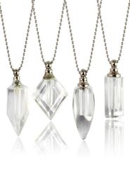 Pendant Necklaces 2PCS Clear Crystal Vials Urn Jewellery Cremation Necklace For Ashes9468170