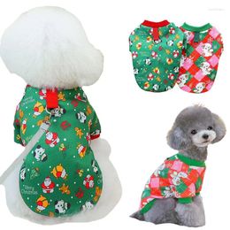 Dog Apparel Christmas Pet Clothes Winter Warm Coat Puppy With D-ring Jacket For Small Middle Cat Vest Chihuahua Outfit Teddy Costume