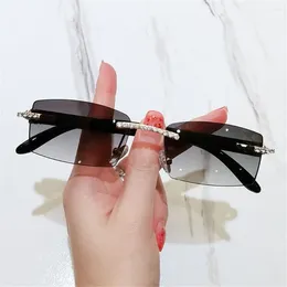 Sunglasses Gradient Punk Fashion UV400 Driving Shades Frameless Eyewear For Women & Men