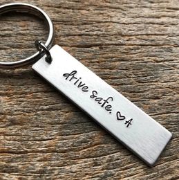 Drive Safe Stainless Steel Keychain Friend Key Ring 240506