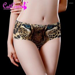 Underpants Tiger Pattern Women's Lingerie Seamless Ice Silk Panties Ultra-thin Underwear Girl Sexy Medium Waist Briefs