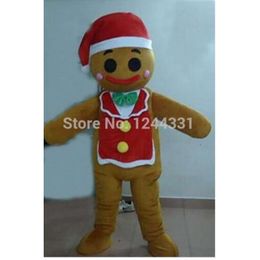 Mascot Costumes Professional New Style animal Gingerbread Man Mascot Costume Fancy Dress Adult Size