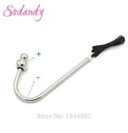 Bipolar Electrode Electro Stimulation Prostate Stimulator Stainless Steel Anal Hook Electric Shock Anal Anchor Butt Plug TENS3720964