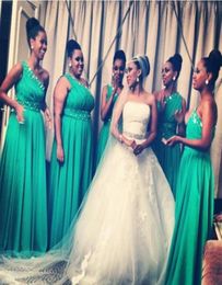 Latest African Oneshoulder Chiffon Floorlength Bridesmaid Dresses Summer Garden Boho Plus Size Maid of Honour Gowns Cheap1012523