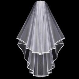 Bridal Veils Tulle Crinkle Hem Wedding Veil Short Mantilla Bride Head Accessories With Comb 305b