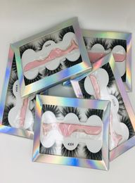 False eyelash 3d mink lashes 3 pair lashes thick Faux 3D real mink eyelashes with tweezers in box 6styles6635203