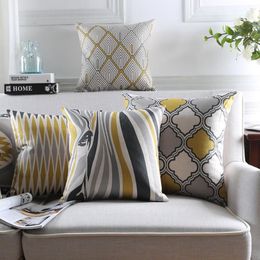 Scandinavian style Cushion Cover Home Decor Geometric Decorative Cushion Covers Zebra Throw Pillows Cases Yellow Grey Pillowcase 2430