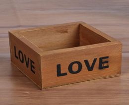 Natural Wooden Succulent Plant Flower Bed Pot Box Garden Planter Home Storage Box Wooden Jewelry Holder 10 x 10 x 5 cm8401739