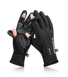 Männer und Frauen im Freien wasserdichte Finger exponierten Touchscreen Winter Fleece Thermal Motorradzyklus Rennlaufhandschuhe 2201089145344