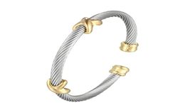 Bangle Fashion Jewellery Stainless Steel Twisted Cable Bracelets & For Women Selling Open Cuff Antique7449859