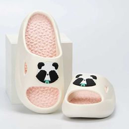 Slippers Thick Platform Panda for Women 2024 Summer Soft Sole Sandals Woman Massage Non Slip Indoor Bathroom H240509