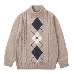 Sets Childrens Sweater Fashion Pattern Design Knitted Drawing Youth and Boys 4 6 8 10 12 Year Clothing 2023 New Q240508