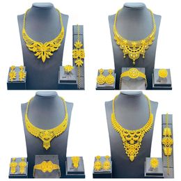 4pcs/Set Elegant European And American Style Flower Pendant Necklace Suitable For Wedding And Elegant Evening Parties