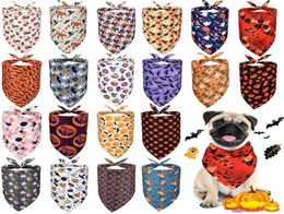 20 Pieces Halloween Dog Bandanas Pumpkin Ghost Dog Triangle Scarf Bibs Pet Triangle Plaid Kerchiefs For Small Medium Large Pets9688249611