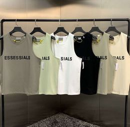 ESS Mens Tank Top t shirt trend brand three-dimensional lettering pure cotton lady sports casual loose high street sleeveless Vest EU Size S-XL High Quality 4565
