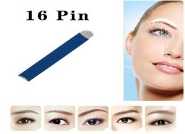 100pcs 1618 Pin U Shape Tattoo Needles Permanent Makeup Eyebrow Embroidery Blade For 3D Microblading Manual Tattoo Needle7043038