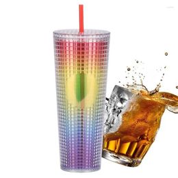Mugs Water Cup With Straw Safe Anti-Slip Portable 710ml For Beer Wine Coffee Drink
