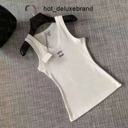 Women Knits Tee Designer Embroidery Knitted Sport Tank Top Breathable Yoga Vest Tops XQLE