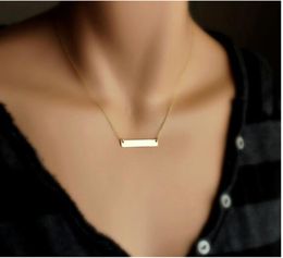 1PCS Fashion Gold OL Horizontal Stick Noble Simple Horizontal Bar Bone Pendant Necklace P10546470314