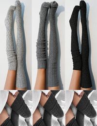Women Lady Wool Warm Knit Over Knee Thigh High Stockings Socks Pantyhose Tights5191143