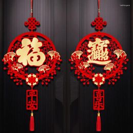 Decorative Figurines Vintage Chinese Knot Blessing Spring Festival Hanging Pendant Move House Year Wall Tassels Ornaments Home Door Decor