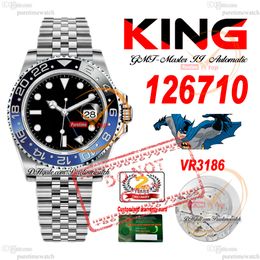 126710 Batman VR3285 Automatic Mens Watch KING Blue Ceramic Bezel Black Dial 904L JubileeSteel Bracelet Super Edition Same Serial Card Reloj Puretimewatch PTRX