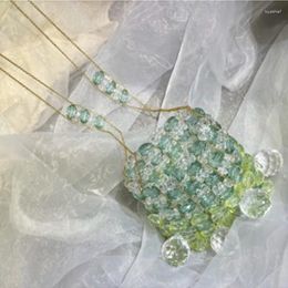 Evening Bags Vintage Women Design Beads Handmade Small Crystal Messenger Bag Clear Transparent Girls Shoulder Summer Beach