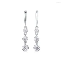 Dangle Earrings 925 Silver Iced 1.5cttw Moissanite Diamond Bubble Drop For Women Fine Jewelry White Gold Plated Pass Wholeslae