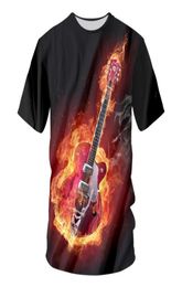 New Fashion MenWomen Tshirts Print Black Flame Guitar 3D Tshirts Funny Cool Mens T shirts Casual Streetwear Tops Tees1314529