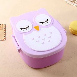 Lunch Boxes Bags Microwave Cartoon Owl Lunch Box Food Storage Container Children Kids School Office Portable Bento Box