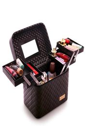 Professional Women Large Capacity Makeup Organiser Case Fashion Toiletry Cosmetic Bag Multilayer Storage Box Portable Suitcase1194880