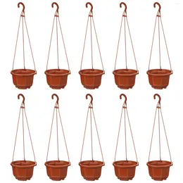 Vases 10 Sets Chlorophytum Pot Garden Supplies Hanging Railing Planters Orchid Flowerpot