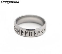 Punk Fashion Style Antique Retro Male Jewelry Viking Ring Female Black Amulet Vintage Norse Rune Rings For Women8550327