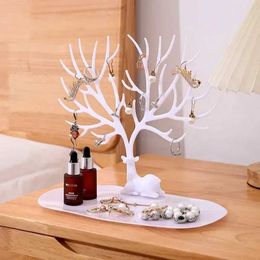 Jewellery Tray 2024 New Jewellery Display Stand Tray Deer Tree Hanging Necklace Rings Organiser Desktop Organiser Holder Make Up Decoration