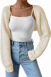 Women's Sweaters long sleeved front cardigan knitted short cardigan sweater shawl Casual tops