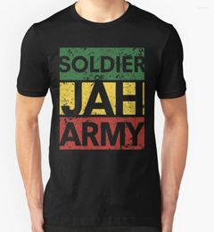 Men's T Shirts Men& Soldier Of Jah Army Black T-shirt Jamaica Marley Rasta High Quality Fashion Tops