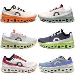 QC Cloud Monster Cloudmonster Fashion leisure sports running shoes comfortable breathable light hollow shock absorption outsole white lake blue
