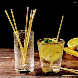 Disposable Cups Straws 300Pcs Reliable Wood Food Grade Drinking Water Wide Application Eco-friendly Reusable