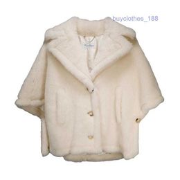 Women's Coat Cashmere Coat Designer Fashion Coat MaxMaras New Womens Fashion Personality Teddy Fabric Short Cloak Top