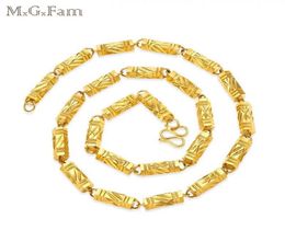 210N MGFam 60cm6mm Pure Gold Color Six Angle Heavy Chain Necklaces Jewelry For Men Lead and Nickel 7250372