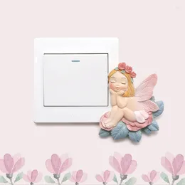 Wall Stickers Flower Fairy Cartoon Switch Sticker Protective Cover Creative Socket Light Decor