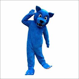 2024 high quality Blue Wolf Leopard Mascot Costume Performance Fun Outfit Suit Birthday Party Halloween Outdoor Outfit Suit Festival Dress Adult Size