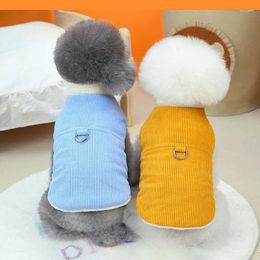 Dog Apparel Warm Winter Pet Cat Corduroy Cotton Sweater Clothes For Small Clothing Teddy Designer Mascotas