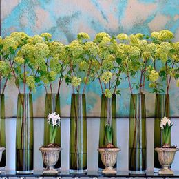 Decorative Flowers 85cm Royal Hydrangea Artificial Flower Home Decor Luxury Craft Simulation Viburnum Tree Living Room Garden Decoration