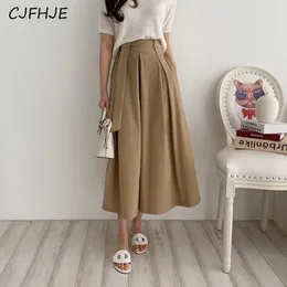 Skirts CJFHJE Retro Lace Up High Waisted Women's Pleated Half Skirt Korean Fashion Semi Elastic Waist Mid Length Women