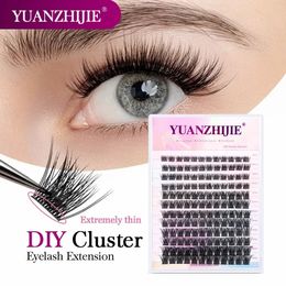 Mix Colour 144 Russian Volume YUANZHIJIE False Eyelashes Natural Soft DIY Cluster Segment Lashes Cute Deer Rainbow 240423