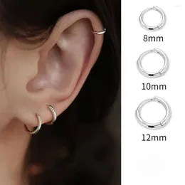 Hoop Earrings 1 Pair Round Circle Stainless Steel Small For Women Men Cartilage Ear Piercing Jewellery 8mm 10mm 12mm C4W5