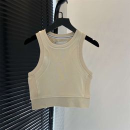 C Family 24 Spring New Simple Women's Circular Letter Jacquard Fashion Casual Tank Top 83246 1467